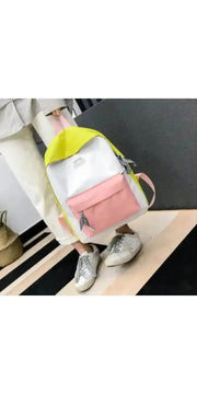Durable contrast color backpack - Yellow - bags