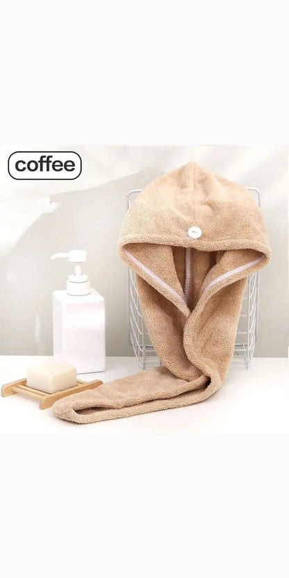 Hair Towel Wrap Fast Dry Hair Towel Super Absorbent Microfiber Coral Velvet Hair Drying Towel Quick Dry Hair Turban