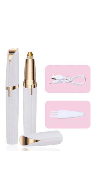 Precision eyebrow trimmer and shaper for groomed, flawless brows - automatic electric brow pencil with hair removal function.