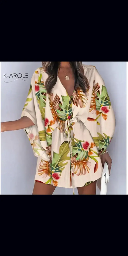 European And American Fashion New Printed Shirt Dress K-AROLE