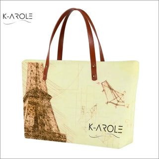 Exclusive K-AROLE Signature Eiffel Tower Tote Bag - Stylish and Practical Accessory for K-AROLE