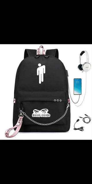 Fashionable And Simple Outdoor USB Charging Backpack - A -