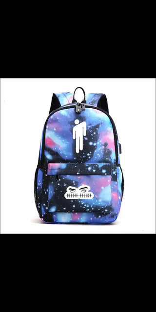 Fashionable And Simple Outdoor USB Charging Backpack - E -