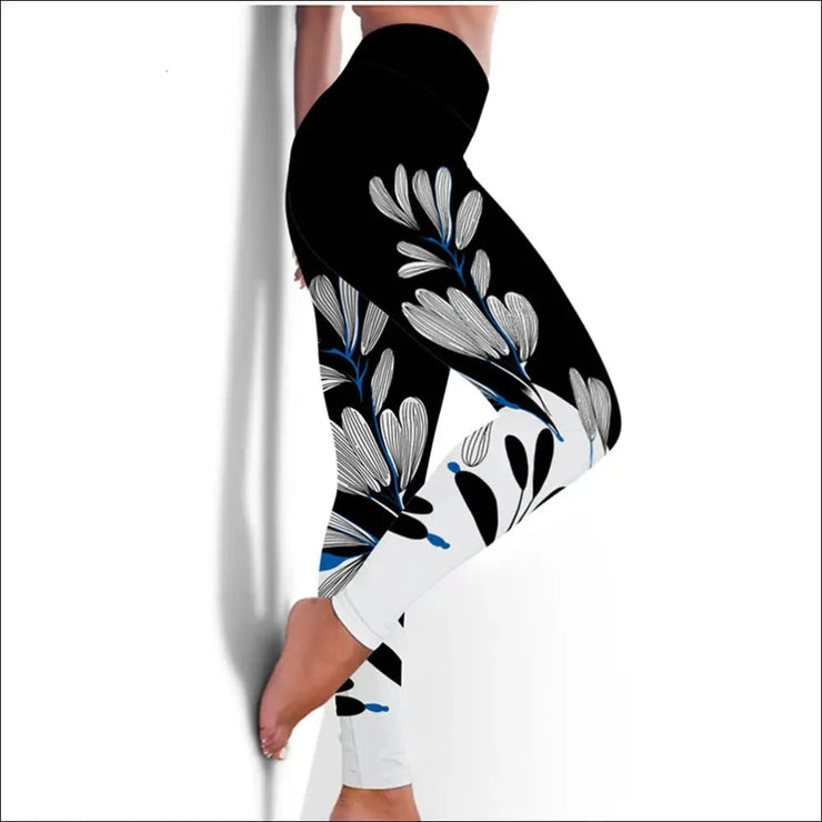 Floral Butterfly Leggings High Waist Slim Yoga Pants Leggings