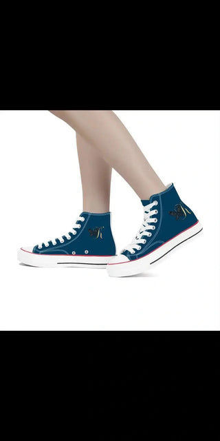 High Top Canvas Shoes - Blue: Elevate Your Style with Versatile, Comfortable Footwear K-AROLE