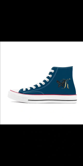High Top Canvas Shoes - Blue: Elevate Your Style with Versatile, Comfortable Footwear K-AROLE