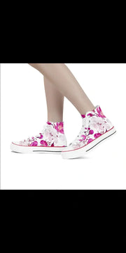 High Top Canvas Shoes flowersles-