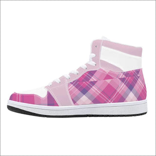 Elevate Style: K-AROLE DAMY High-Top Sneakers Pink Leather, Trend-Setters K-AROLE