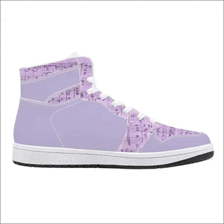 High-Top Synthetic Leather Sneakers - Parme life music sneakers shoes K-AROLE
