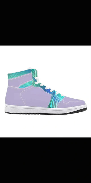 High-Top Synthetic Leather Sneakers - Parmeelectric blue K-AROLE