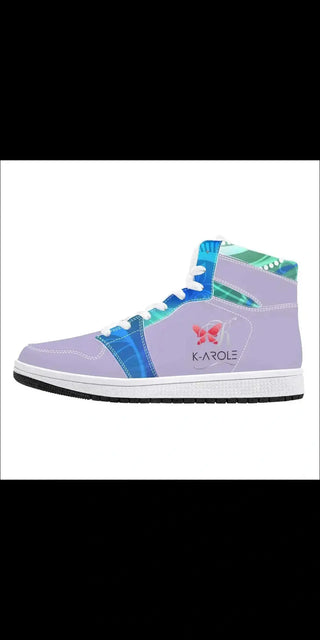 High-Top Synthetic Leather Sneakers - Parmeelectric blue K-AROLE