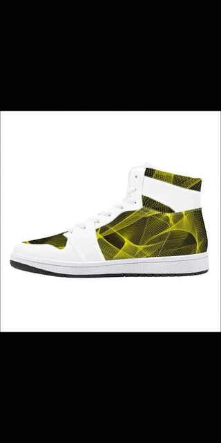 High-Top Synthetic Leather Sneakers - vibrating lacis sneakers shoes K-AROLE
