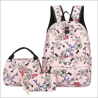 Japanese Style Backpack With Floral Shoulders - bags