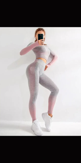 Stylish women's printed workout leggings with high-waisted design, shown against a white background.