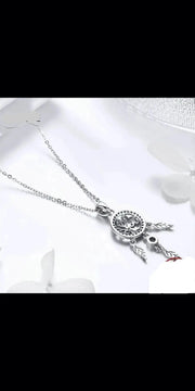 Ladies Dream Catcher Silver Necklace