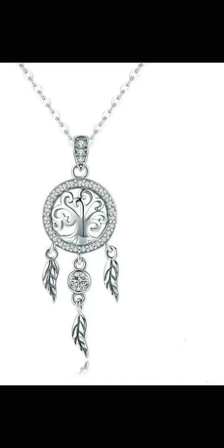 K-AROLE Sterling Silver Dreamcatcher Necklace with Tree of Life K-AROLE