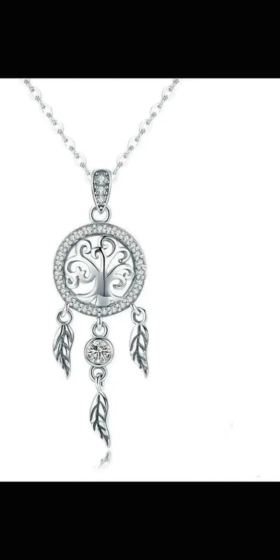Ladies Dream Catcher Silver Necklace