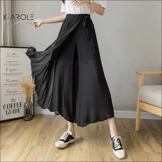 k-AROLE Trousy Ruffle PantSkirt-Casual Ruffle Drawstring Trouser Elegant High Waist Pant K-AROLE