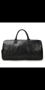 Large Capacity Leather Business Travel Bag with Shoe Compartment - Ideal for Business Travel, Weekend Getaways and Gym