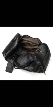 Large Capacity Leather Business Travel Bag with Shoe Compartment - Ideal for Business Travel, Weekend Getaways and Gym