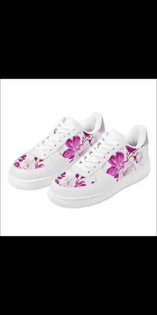 Low Top Unisex Sneaker White flowers K-AROLE