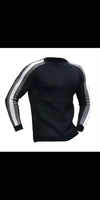 Stylish men's contrast sweater from K-AROLE featuring sleek design with slim fit and sporty accents.