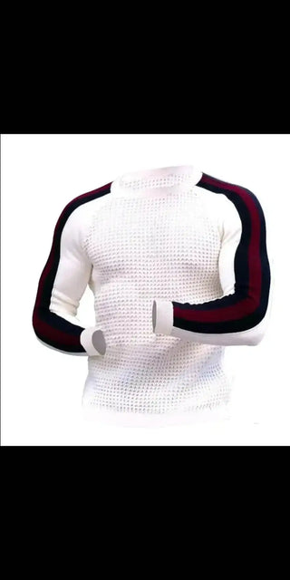 Stylish men's contrast athletic sweater with ribbed trim and sleek design from K-AROLE's activewear collection.