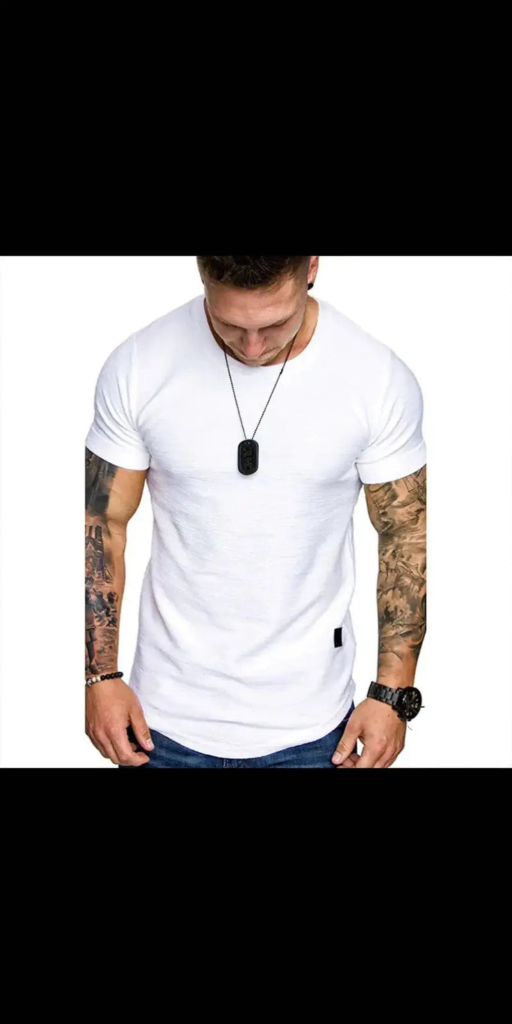 Men’s Loose Round Neck Short Sleeve T-Shirt - White / 3xl -