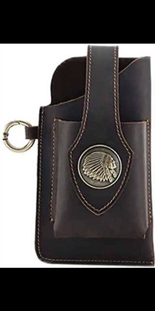 PortablePouch -Vintage Leather Belt Waist Bag K-AROLE
