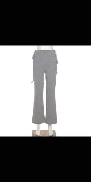 Slim-Fit Gray Cargo Pants - Versatile bottoms with pockets showcased on a plain background.