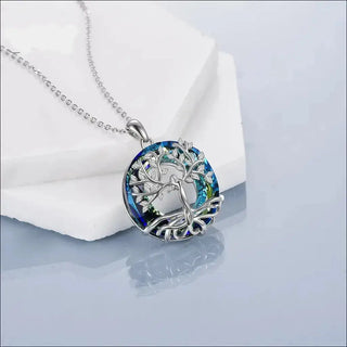 Sterling Silver Tree of Life Pendant Necklace Jewelry Gift for Women Girls with Crystal K-AROLE