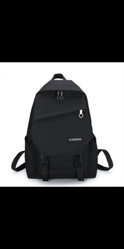 Student School Bag Canvas Travel Korean Backpack - Black -