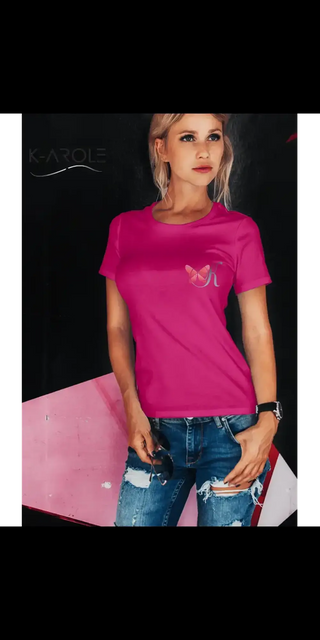 T-shirt, Prenium tee K-AROLE, Tshirt, Shirt, Top, cotton Rose profond K-AROLE