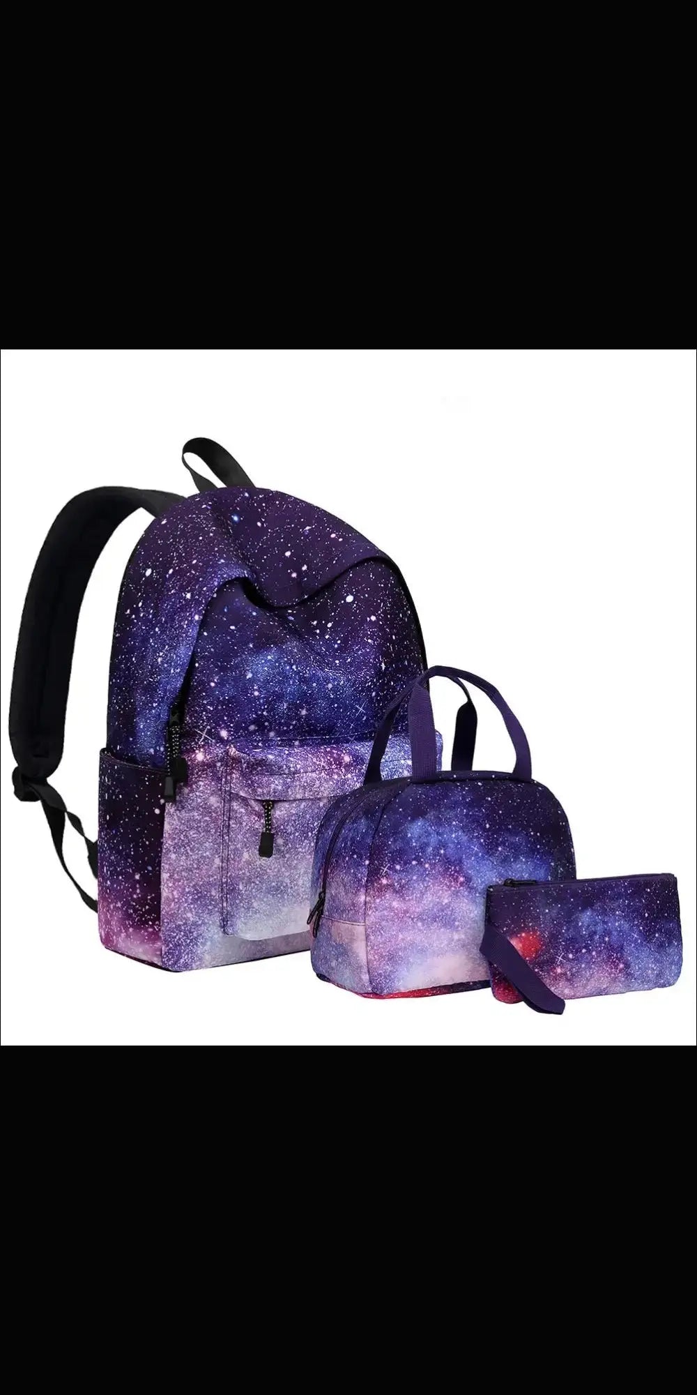 Three - piece backpack girl rainbow - Starry sky / 3pcs -