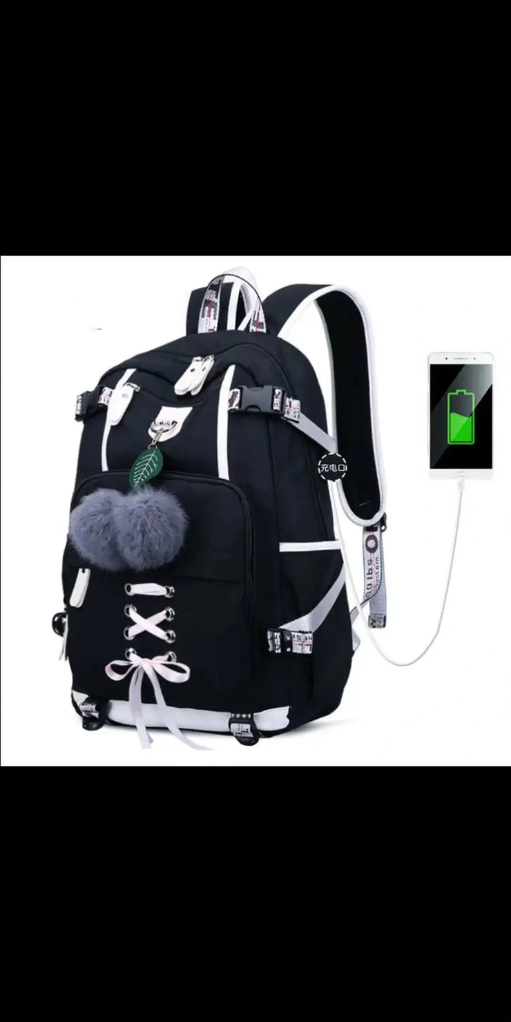 Women Backpack External USB Charge Computer Backpacks - bags