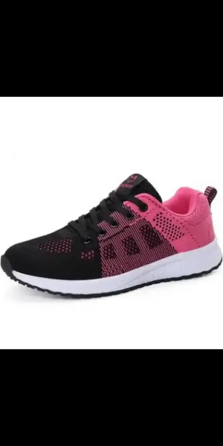 Women's Breathable Mesh Sports Shoes in Black/Pink/Rose Red K-AROLE