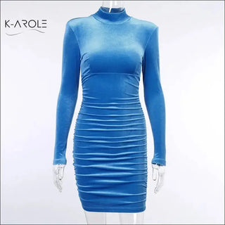 Women's Cotton Polyester Turtleneck Long Sleeve Sheath Dress K-AROLE