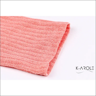 Cozy coral knit women's long sleeve set from FashionExpress at the K-AROLE boutique, showcasing the brand's stylish and versatile fashion apparel.