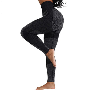 Stylish and stretchy yoga leggings from K-AROLE featuring a comfortable knit fabric design, perfect for an active lifestyle.
